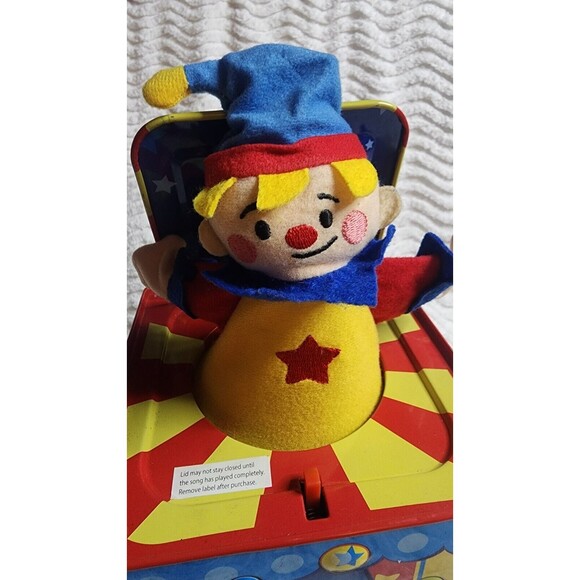 RETRO Schylling's Silly Circus JACK-In-The-BOX Tin Toy Musical Pop-Up CLOWN EuC - Picture 3 of 8